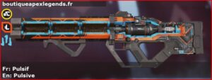 Skin Rare Pulsif en français ou Pulsive en anglais pour l'arme HAVOC du jeu vidéo apex legends