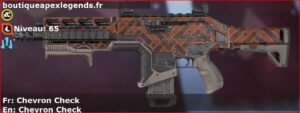 Skin Rare Chevron Check en français ou Chevron Check en anglais pour l'arme Hemlok du jeu vidéo apex legends