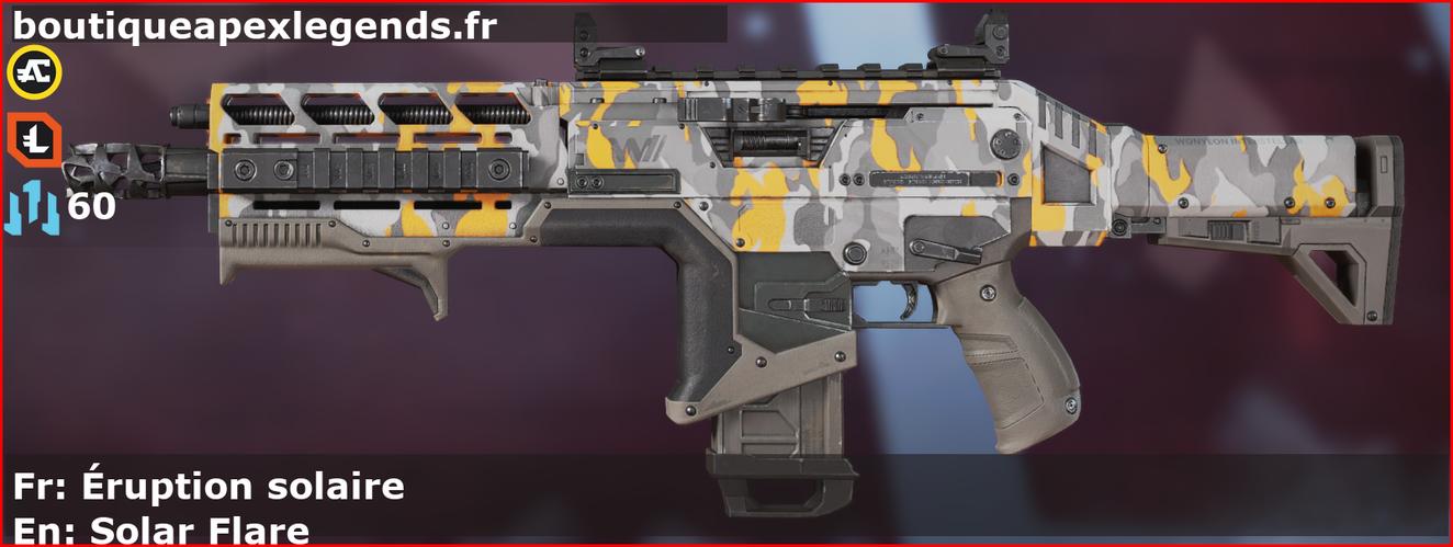 Skin Rare Éruption solaire en français ou Solar Flare en anglais pour l'arme Hemlok du jeu vidéo apex legends