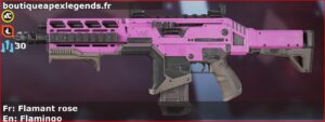 Skin Commun Flamant rose en français ou Flamingo en anglais pour l'arme Hemlok du jeu vidéo apex legends