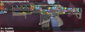 Skin Rare Graffiti en français ou Tagged en anglais pour l'arme Hemlok du jeu vidéo apex legends