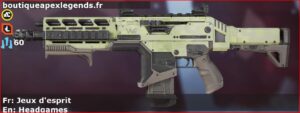 Skin Rare Jeux d'esprit en français ou Headgames en anglais pour l'arme Hemlok du jeu vidéo apex legends