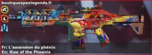 Skin Épique L'ascension du phénix en français ou Rise of the Phoenix en anglais pour l'arme Hemlok du jeu vidéo apex legends