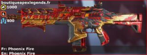 Skin Épique Phoenix Fire en français ou Phoenix Fire en anglais pour l'arme Hemlok du jeu vidéo apex legends