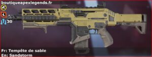 Skin Commun Tempête de sable en français ou Sandstorm en anglais pour l'arme Hemlok du jeu vidéo apex legends