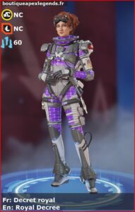 skin pour horizon: Decret royal en français ou Royal Decree en anglais , du jeu apex legends