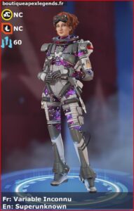 skin pour horizon: Variable Inconnu en français ou Superunknown en anglais , du jeu apex legends