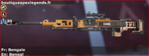 Skin Commun Bengale en français ou Bengal en anglais pour l'arme Kraber du jeu vidéo apex legends