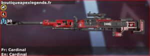 Skin Commun Cardinal en français ou Cardinal en anglais pour l'arme Kraber du jeu vidéo apex legends