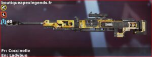 Skin Rare Coccinelle en français ou Ladybug en anglais pour l'arme Kraber du jeu vidéo apex legends