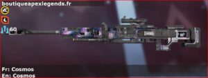 Skin Rare Cosmos en français ou Cosmos en anglais pour l'arme Kraber du jeu vidéo apex legends