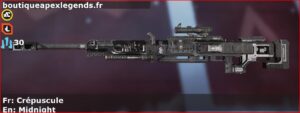 Skin Commun Crépuscule en français ou Midnight en anglais pour l'arme Kraber du jeu vidéo apex legends