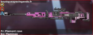 Skin Commun Flamant rose en français ou Flamingo en anglais pour l'arme Kraber du jeu vidéo apex legends