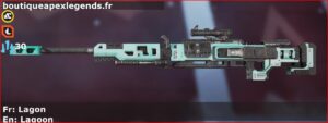 Skin Commun Lagon en français ou Lagoon en anglais pour l'arme Kraber du jeu vidéo apex legends