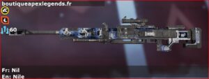 Skin Rare Nil en français ou Nile en anglais pour l'arme Kraber du jeu vidéo apex legends