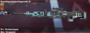 Skin Commun Océanique en français ou Oceanic en anglais pour l'arme Kraber du jeu vidéo apex legends