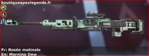 Skin Rare Rosée matinale en français ou Morning Dew en anglais pour l'arme Kraber du jeu vidéo apex legends