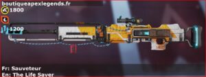 Skin Légendaire Sauveteur en français ou The Life Saver en anglais pour l'arme Kraber du jeu vidéo apex legends