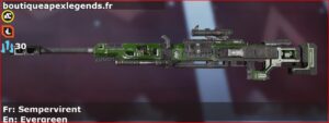 Skin Commun Sempervirent en français ou Evergreen en anglais pour l'arme Kraber du jeu vidéo apex legends