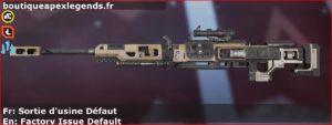 Skin Rare Sortie d'usine Défaut en français ou Factory Issue Default en anglais pour l'arme Kraber du jeu vidéo apex legends