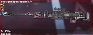 Skin Rare Zèle en français ou Zeal en anglais pour l'arme Kraber du jeu vidéo apex legends