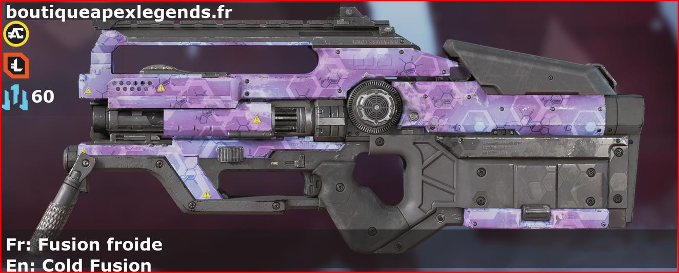 Skin Rare Fusion froide en français ou Cold Fusion en anglais pour l'arme L-STAR du jeu vidéo apex legends