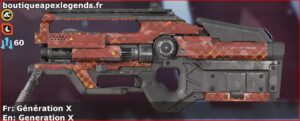 Skin Rare Génération X en français ou Generation X en anglais pour l'arme L-STAR du jeu vidéo apex legends