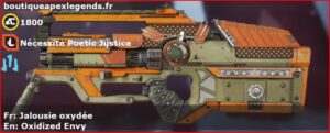 Skin Légendaire Jalousie oxydée en français ou Oxidized Envy en anglais pour l'arme L-STAR du jeu vidéo apex legends