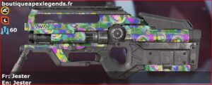 Skin Rare Jester en français ou Jester en anglais pour l'arme L-STAR du jeu vidéo apex legends