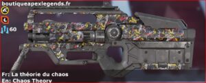 Skin Rare La théorie du chaos en français ou Chaos Theory en anglais pour l'arme L-STAR du jeu vidéo apex legends