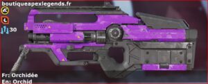 Skin Commun Orchidée en français ou Orchid en anglais pour l'arme L-STAR du jeu vidéo apex legends