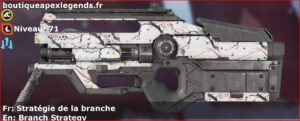 Skin Rare Stratégie de la branche en français ou Branch Strategy en anglais pour l'arme L-STAR du jeu vidéo apex legends