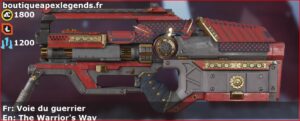 Skin Légendaire Voie du guerrier en français ou The Warrior's Way en anglais pour l'arme L-STAR du jeu vidéo apex legends