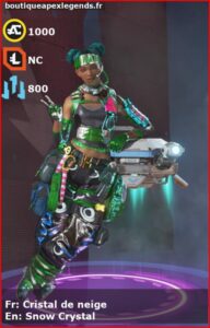 skin pour lifeline: Cristal de neige en français ou Snow Crystal en anglais , du jeu apex legends