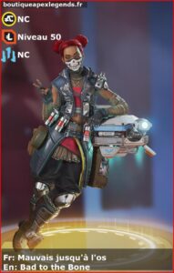 skin pour lifeline: Mauvais jusqu'à l'os en français ou Bad to the Bone en anglais , du jeu apex legends