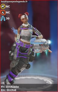 skin pour lifeline: Orchidée en français ou Orchid en anglais , du jeu apex legends