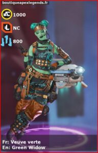 skin pour lifeline: Veuve verte en français ou Green Widow en anglais , du jeu apex legends