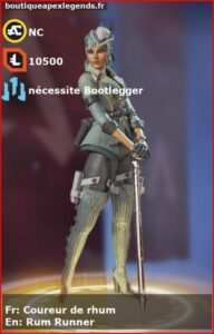 skin pour loba: Coureur de rhum en français ou Rum Runner en anglais , du jeu apex legends