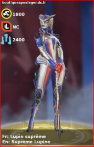 skin pour loba: Lupin suprême en français ou Supreme Lupine en anglais , du jeu apex legends