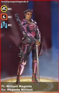 skin pour loba: Militant Magenta en français ou Magenta Militant en anglais , du jeu apex legends