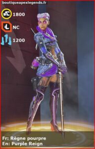 skin pour loba: Règne pourpre en français ou Purple Reign en anglais , du jeu apex legends