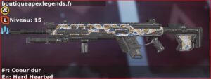 Skin Rare Coeur dur en français ou Hard Hearted en anglais pour l'arme Longbow du jeu vidéo apex legends