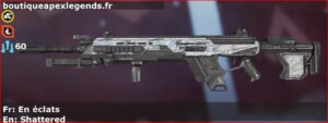 Skin Rare En éclats en français ou Shattered en anglais pour l'arme Longbow du jeu vidéo apex legends