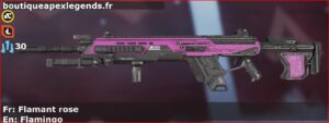 Skin Commun Flamant rose en français ou Flamingo en anglais pour l'arme Longbow du jeu vidéo apex legends