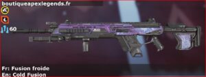 Skin Rare Fusion froide en français ou Cold Fusion en anglais pour l'arme Longbow du jeu vidéo apex legends