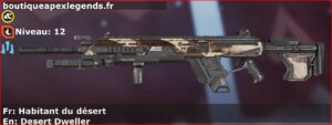 Skin Rare Habitant du désert en français ou Desert Dweller en anglais pour l'arme Longbow du jeu vidéo apex legends