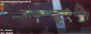 Skin Rare Jester en français ou Jester en anglais pour l'arme Longbow du jeu vidéo apex legends