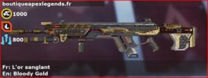 Skin Épique L'or sanglant en français ou Bloody Gold en anglais pour l'arme Longbow du jeu vidéo apex legends