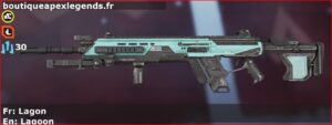 Skin Commun Lagon en français ou Lagoon en anglais pour l'arme Longbow du jeu vidéo apex legends