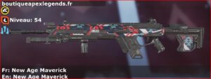 Skin Rare New Age Maverick en français ou New Age Maverick en anglais pour l'arme Longbow du jeu vidéo apex legends